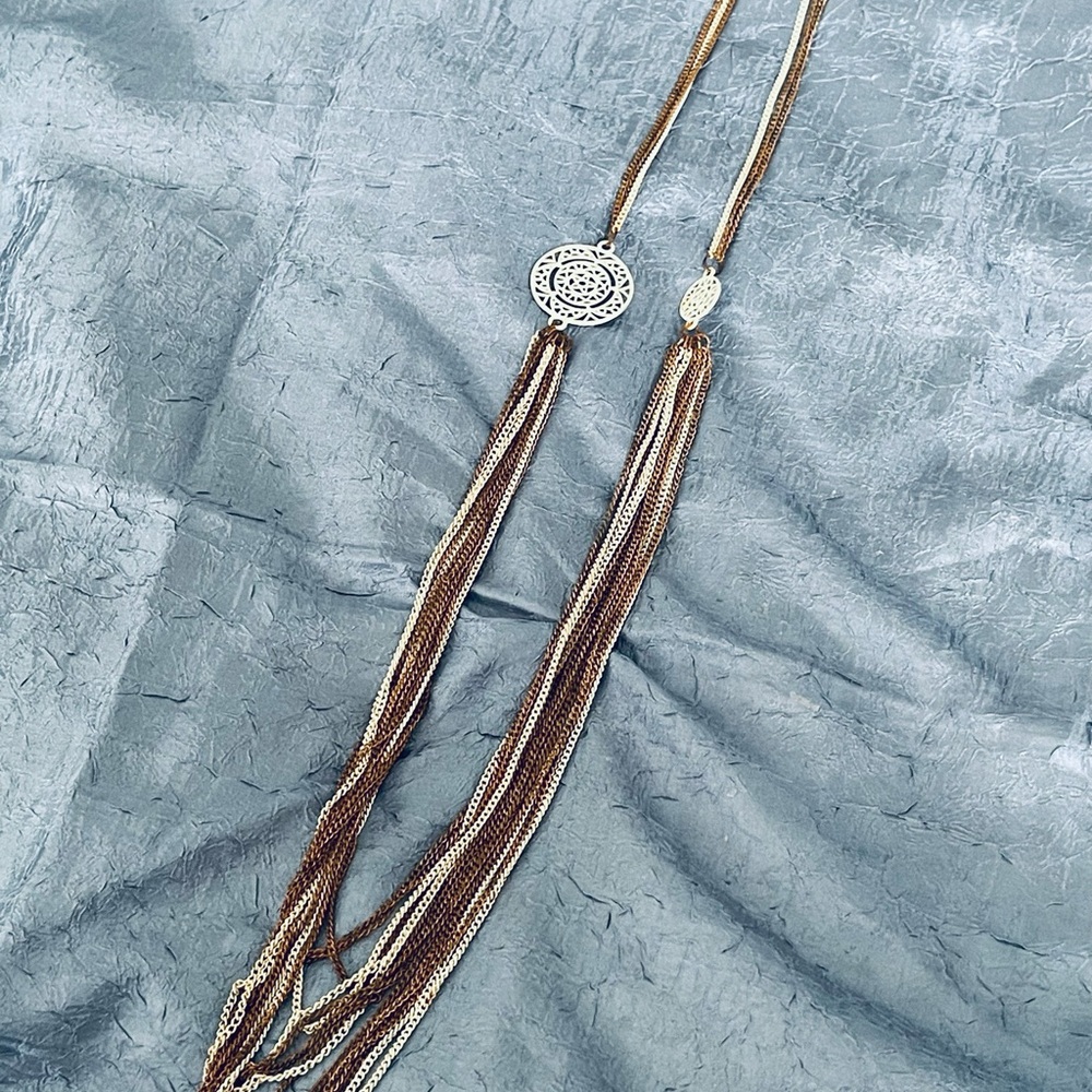 Elegant White and Brown Necklace